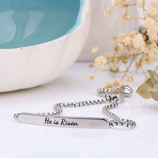 "He Is Risen" - Uplifting Bar Bracelet