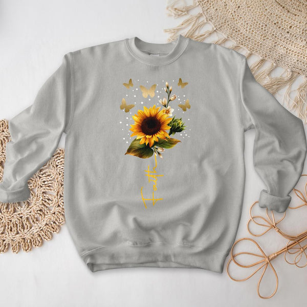 Sunflower & Golden Butterflies Crewneck