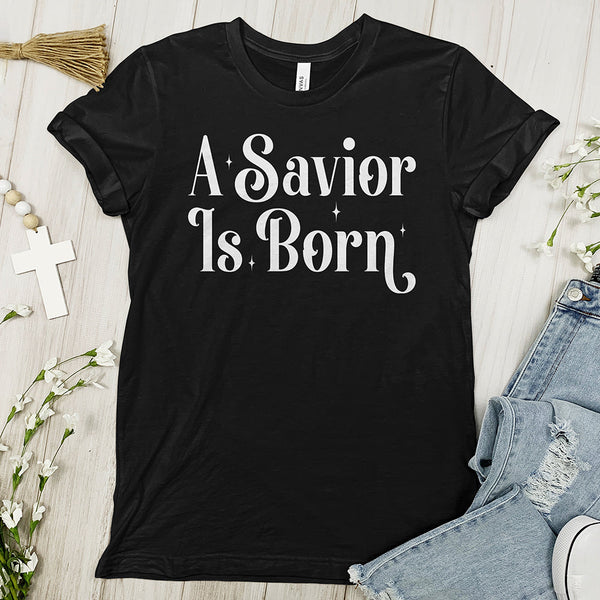 A Savior Is Born Tee Shirt - Starry Night