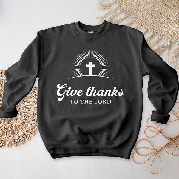 Give Thanks To The Lord Crewneck - Holy Cross