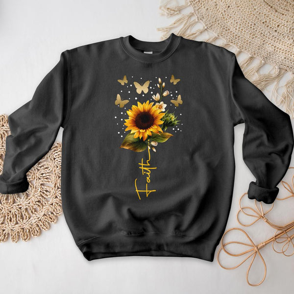 Sunflower & Golden Butterflies Crewneck