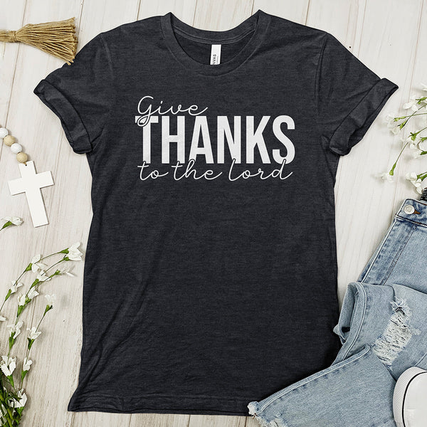 Thanks To The Lord Tee Shirt - Cursive