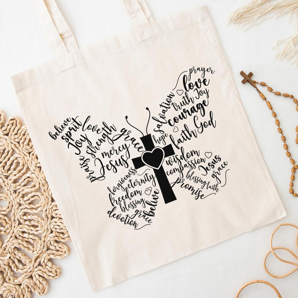 Fly Fishing God Loving Christian Fish Cross Shirts & Gifts Tote Bag