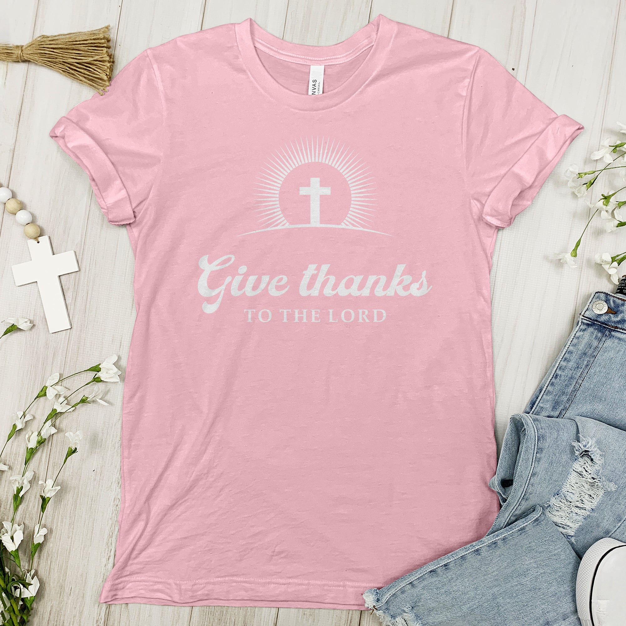 Give Thanks To The Lord Tee - Cross