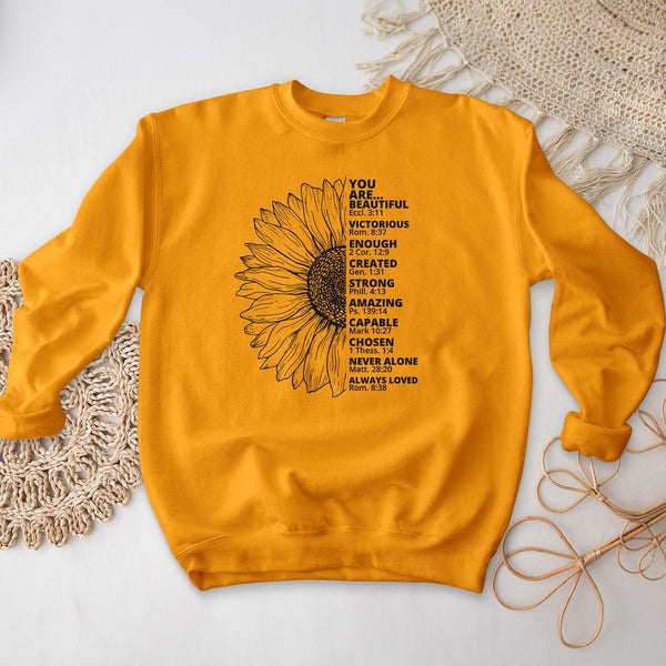 Sunflower Thankful Grateful Blessed Crewneck