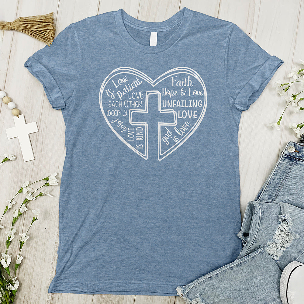 Word Heart Cross