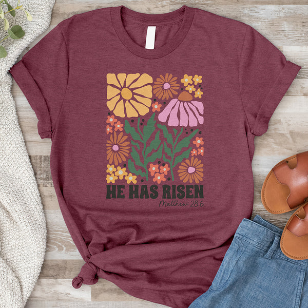 He Has Risen, Floral Mosaic Tee