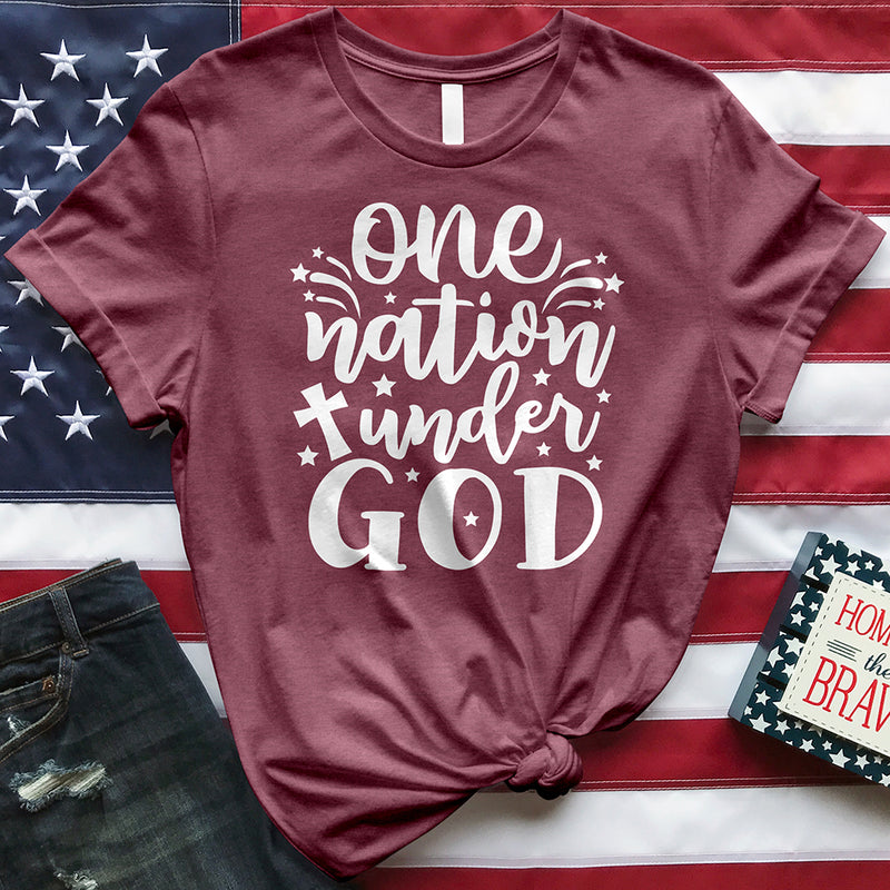 One Nation Under God White Tee