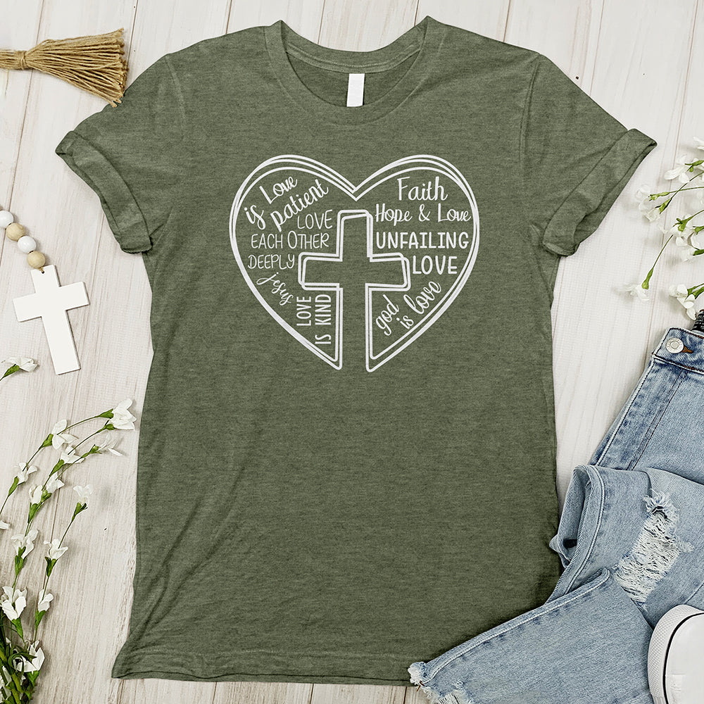 Word Heart Cross