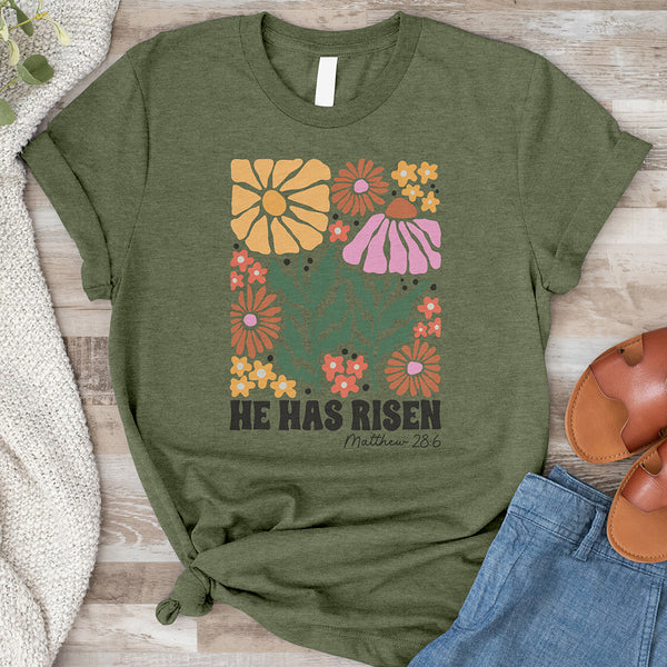 He Has Risen, Floral Mosaic Tee