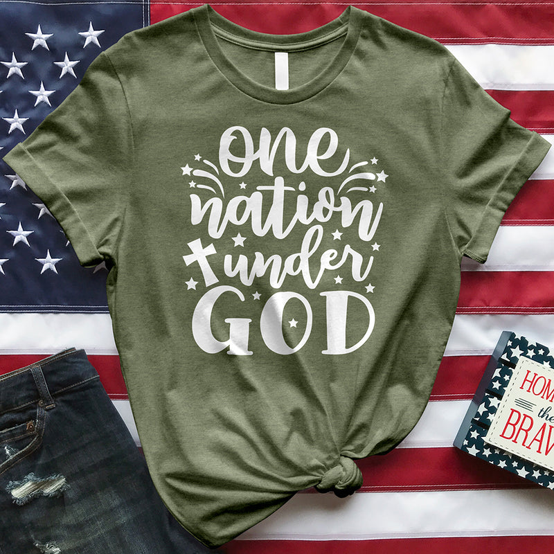 One Nation Under God White Tee