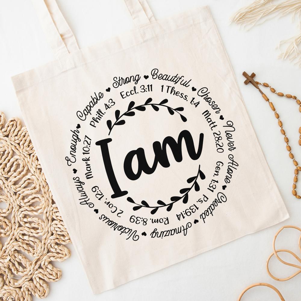 GOWA 3 Religious Themed Inspirational Christian Tote Bags for