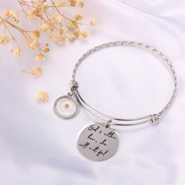 God is Within Her Bangle Inspirational Bracelet