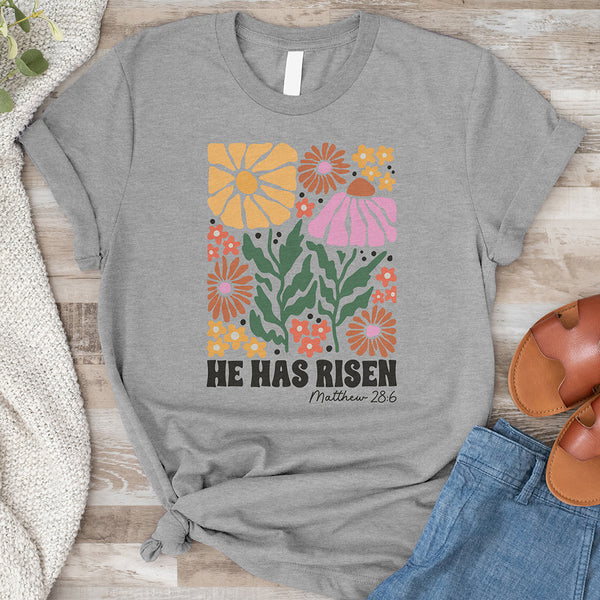 He Has Risen, Floral Mosaic Tee