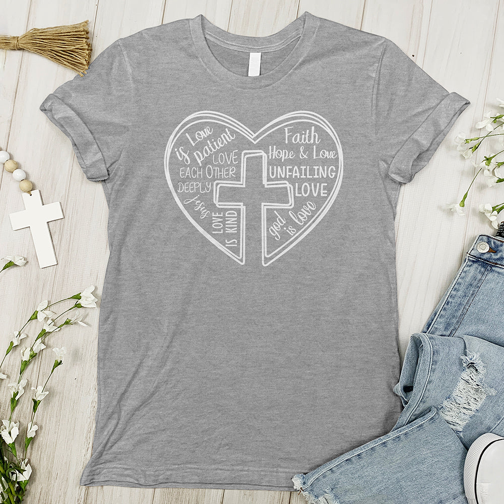 Word Heart Cross