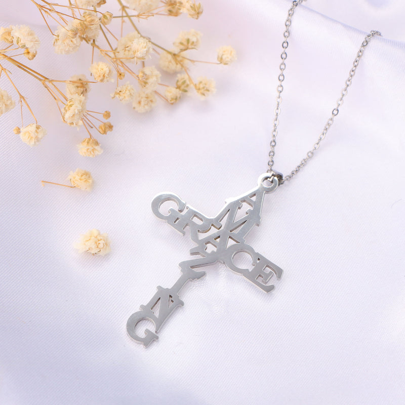 Amazing Grace Cross Necklace