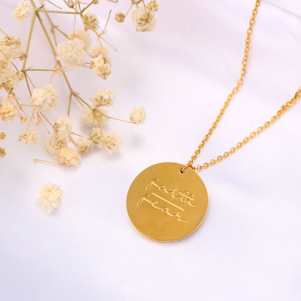 Amazing Faith Over Fear Pendant Necklace