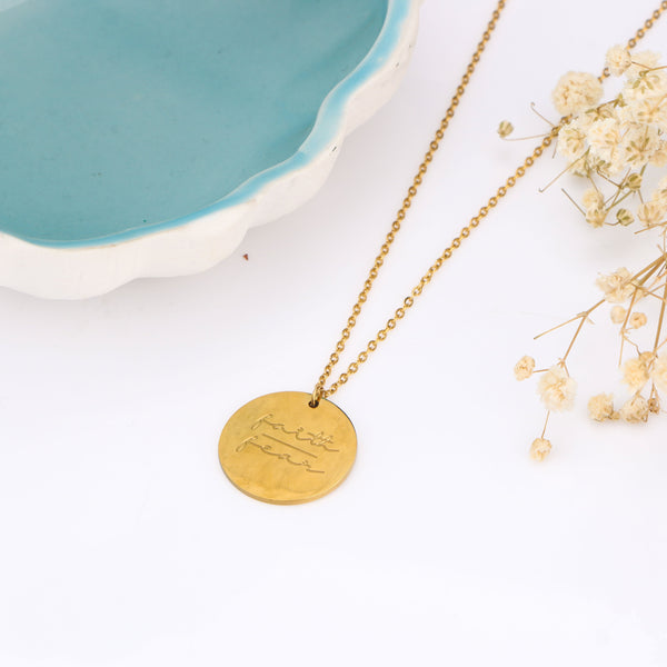 Amazing Faith Over Fear Pendant Necklace